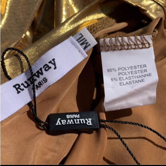 NWOT Gold metallic short sleeve top size M/L - Picture 4 of 9